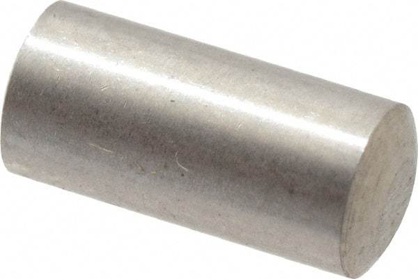Value Collection - 4mm Diam x 8mm Pin Length 316 Stainless Steel Standard Dowel Pin - Bright Finish, 1 Rounded End - Eagle Tool & Supply