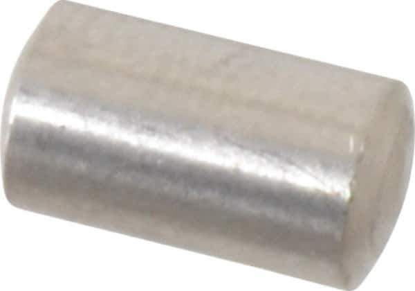 Value Collection - 5mm Diam x 8mm Pin Length 316 Stainless Steel Standard Dowel Pin - Bright Finish, 1 Rounded End - Eagle Tool & Supply