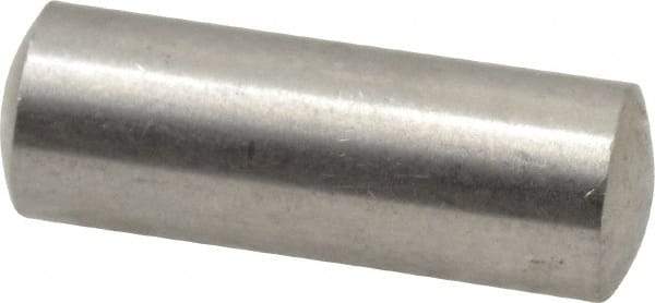 Value Collection - 6mm Diam x 16mm Pin Length 316 Stainless Steel Standard Dowel Pin - Bright Finish, 1 Rounded End - Eagle Tool & Supply
