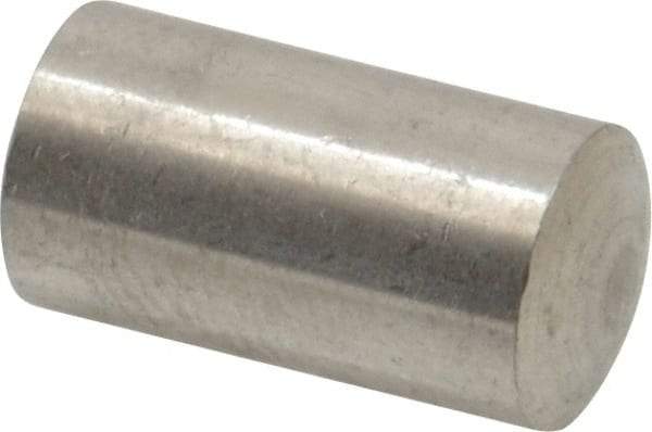 Value Collection - 8mm Diam x 14mm Pin Length 316 Stainless Steel Standard Dowel Pin - Bright Finish, 1 Rounded End - Eagle Tool & Supply