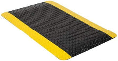 PRO-SAFE - 9' Long x 4' Wide, Dry Environment, Anti-Fatigue Matting - Black & Yellow, Vinyl with Vinyl Sponge Base, Beveled on 4 Sides - Eagle Tool & Supply