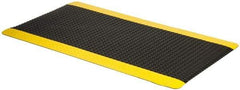 PRO-SAFE - 5' Long x 3' Wide, Dry Environment, Anti-Fatigue Matting - Black with Yellow Borders, Vinyl with Vinyl Sponge Base, Beveled on 4 Sides - Eagle Tool & Supply