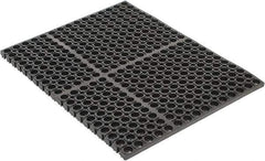 PRO-SAFE - 2' Long, Dry/Wet Environment, Anti-Fatigue Matting - Black, SBR Rubber with Rubber Base - Eagle Tool & Supply