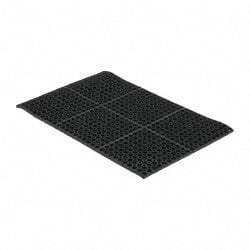 PRO-SAFE - 3' Long x 2' Wide, Dry/Wet Environment, Anti-Fatigue Matting - Black, SBR Rubber with Rubber Base - Eagle Tool & Supply