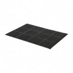 PRO-SAFE - 4' Long x 3' Wide, Dry/Wet Environment, Anti-Fatigue Matting - Black, SBR Rubber with Rubber Base - Eagle Tool & Supply
