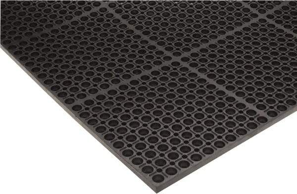 PRO-SAFE - 5' Long x 3' Wide, Dry/Wet Environment, Anti-Fatigue Matting - Black, SBR Rubber with Rubber Base - Eagle Tool & Supply