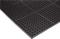 PRO-SAFE - 5' Long x 3' Wide, Dry/Wet Environment, Anti-Fatigue Matting - Black, SBR Rubber with Rubber Base - Eagle Tool & Supply