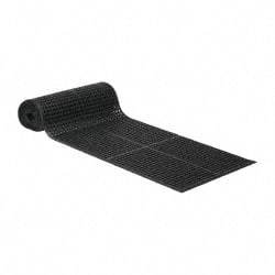 PRO-SAFE - 20' Long x 3' Wide, Dry/Wet Environment, Anti-Fatigue Matting - Black, Natural Rubber with Rubber Base - Eagle Tool & Supply