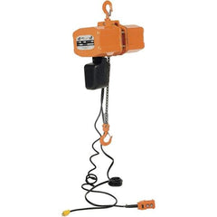 Vestil - 1 Ton Capacity, 17 FPM Lift Speed, 110 Volt, Electric Chain Hoist - 1.6 Output hp, 15' Max Lift - Eagle Tool & Supply