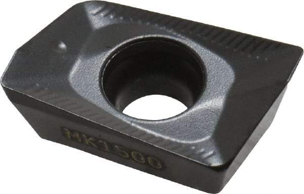 Seco - XOMX120404 ME08 Grade MK1500 Carbide Milling Insert - TiCN/Al2O3 Finish, 0.163" Thick, 0.016" Corner Radius - Eagle Tool & Supply