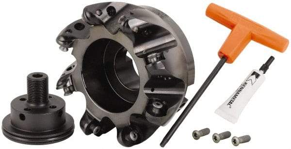 Kennametal - 8" Cut Diam, 12.7mm Max Depth, 2-1/2" Arbor Hole, 8 Inserts, RCGT 86... Insert Style, Indexable Copy Face Mill - BMD800 Cutter Style, 8,500 Max RPM, 2-1/2 High, Series KSRM - Eagle Tool & Supply