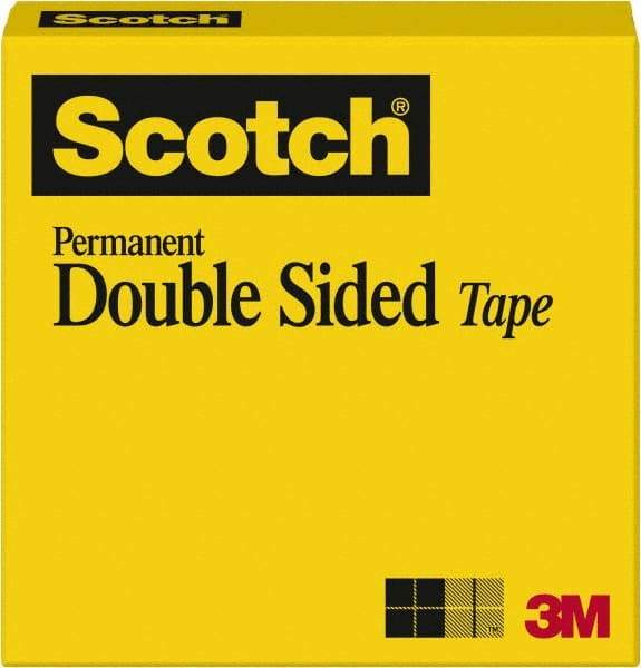 3M - 1" x 36 Yd Acrylate Adhesive Double Sided Tape - 3 mil Thick, Transparent - Eagle Tool & Supply