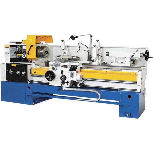 Summit - 18-1/4" Swing, 80" Between Centers, 120 Volt, Triple Phase Toolroom Lathe - 5MT Taper, 10 hp, 32 to 1,500 RPM, 3-1/8" Bore Diam, 44" Deep x 63" High x 134" Long - Eagle Tool & Supply