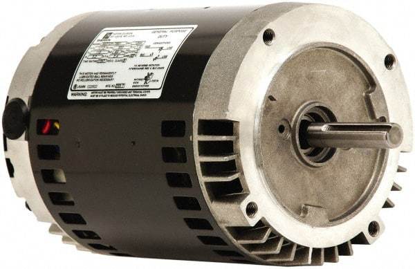 US Motors - 1-1/2 Max hp, 1,800 Max RPM, Single Cap Start Electric AC DC Motor - 115/208-230 V Input, Single Phase, 56C Frame, 5/8" Shaft Diam, C-Face Mount, ODP Enclosure - Eagle Tool & Supply