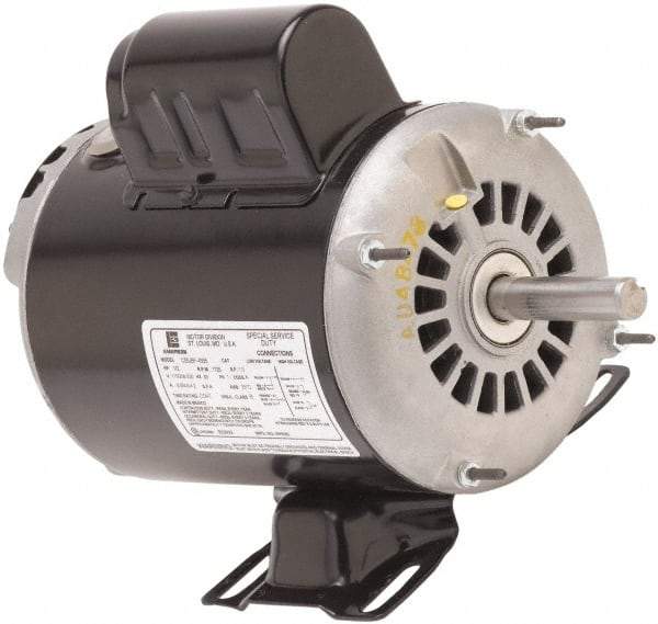 US Motors - 1-1/2 Max hp, 3,450 Max RPM, Single Cap Start Electric AC DC Motor - 115/208-230 V Input, Single Phase, 56H Frame, 5/8" Shaft Diam, Rigid Base Mount, ODP Enclosure - Eagle Tool & Supply