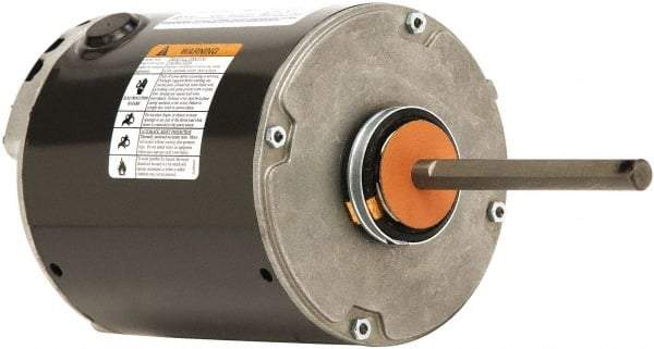 US Motors - 1/2 Max hp, 1,075 Max RPM, Permanent Split Cap Electric AC DC Motor - 208-230 V Input, Single Phase, 48Y Frame, 1/2" Shaft Diam, Belly Band Mount, TEAO Enclosure - Eagle Tool & Supply