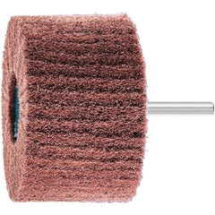 PFERD - 3" Diam x 2" Face Width, Aluminum Oxide Nonwoven Mounted Flap Wheel - 1/4" Shank Mount, 180 Grit, 7,500 Max RPM - Eagle Tool & Supply