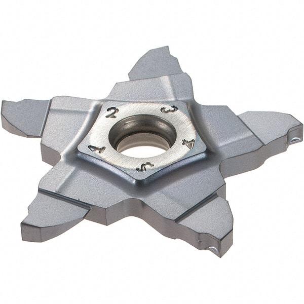 Iscar - PENTA34F239 IC908 Grade, 0.0941" Cutting Width, Carbide Cutoff Insert - Neutral Lead Angle, 0.0059" Cnr Rad, TiAlN Coated - Eagle Tool & Supply