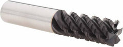Guhring - 5/8" Diam, 1-1/4" LOC, 6 Flute Solid Carbide Corner Chamfer Roughing End Mill - FIREX Finish, 3-1/2" OAL, 5/8" Shank Diam, Single End, 45° Helix - Eagle Tool & Supply