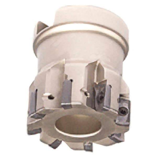 Iscar - 10 Inserts, 1-1/2" Cut Diam, 3/4" Arbor Diam, 0.303" Max Depth of Cut, Indexable Square-Shoulder Face Mill - 0/90° Lead Angle, 1.57" High, HP AN.. 0702.. Insert Compatibility, Series Heliplus - Eagle Tool & Supply