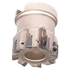 Iscar - 10 Inserts, 1-1/2" Cut Diam, 3/4" Arbor Diam, 0.303" Max Depth of Cut, Indexable Square-Shoulder Face Mill - 0/90° Lead Angle, 1.57" High, HP AN.. 0702.. Insert Compatibility, Series Heliplus - Eagle Tool & Supply