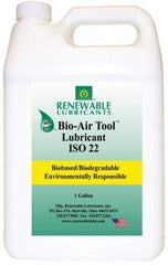 Renewable Lubricants - 1 Gal Bottle, ISO 22, Air Tool Oil - -40°F to 420°, 22.4 Viscosity (cSt) at 40°C, 4.9 Viscosity (cSt) at 100°C, Series Bio-Air - Eagle Tool & Supply