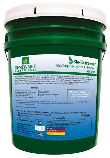 Renewable Lubricants - 5 Gal Pail Synthetic/Graphite Lubricant - White, -28°F to 2,000°F, Food Grade - Eagle Tool & Supply