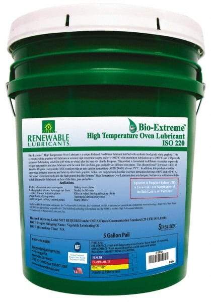 Renewable Lubricants - 5 Gal Pail Synthetic/Graphite Lubricant - White, -28°F to 2,000°F, Food Grade - Eagle Tool & Supply