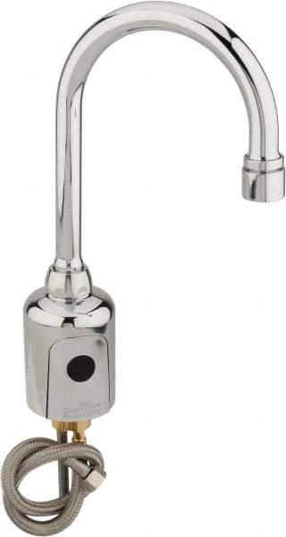 Chicago Faucets - Polished Chrome Plated Electronic Single Supply for Tempered Water Sensor Faucet - Powered by 6 Volt Lithium CRP2 Battery (Included), Gooseneck Spout, 4 to 8" Mounting Centers - Eagle Tool & Supply