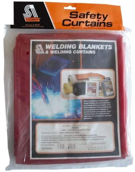 Steiner - 4' High x 6' Wide Vinyl Welding Curtain - Orange - Eagle Tool & Supply