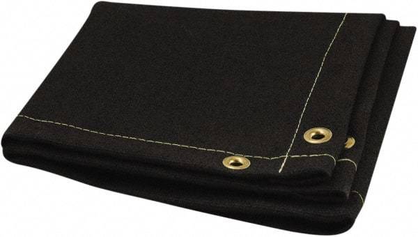 Steiner - 10' High x 8' Wide Coated Fiberglass Welding Blanket - Black, Grommet - Eagle Tool & Supply