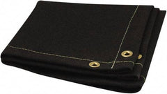 Steiner - 10' High x 8' Wide Coated Fiberglass Welding Blanket - Black, Grommet - Eagle Tool & Supply