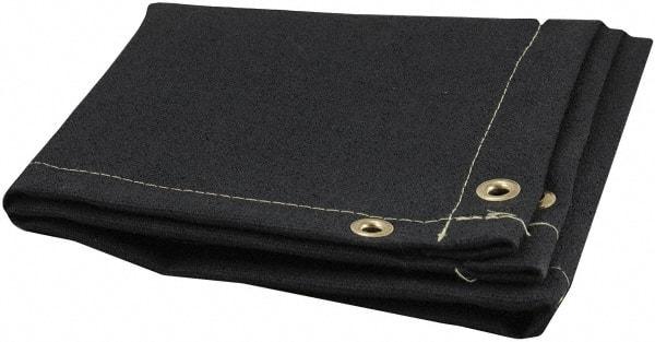 Steiner - 6' High x 8' Wide Coated Fiberglass Welding Blanket - Black, Grommet - Eagle Tool & Supply