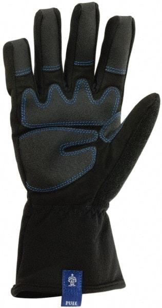 Ergodyne - Size M PVC Coated Cold Protection & Waterproof Work Gloves - Palm & Fingers Coated, Gauntlet Cuff, Black, Paired - Eagle Tool & Supply