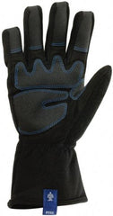Ergodyne - Size M PVC Coated Cold Protection & Waterproof Work Gloves - Palm & Fingers Coated, Gauntlet Cuff, Black, Paired - Eagle Tool & Supply