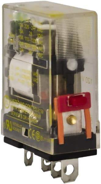 Square D - 1 hp at 240 Volt & 1/2 hp at 120 Volt, Electromechanical Plug-in General Purpose Relay - 12 Amp at 240 VAC, SPDT, 120 VAC at 50/60 Hz - Eagle Tool & Supply