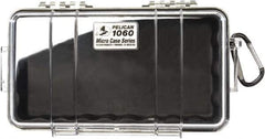 Pelican Products, Inc. - 5-9/16" Wide x 2-5/8" High, Clamshell Hard Case - Clear/Black, Polycarbonate - Eagle Tool & Supply