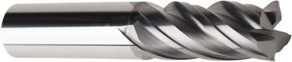 American Tool Service - 5/8", 1-1/2" LOC, 5/8" Shank Diam, 3-1/2" OAL, 4 Flute, Solid Carbide Square End Mill - Single End, AlCrN Finish, Spiral Flute, Variable° Helix, Centercutting, Right Hand Cut, Right Hand Flute - Eagle Tool & Supply