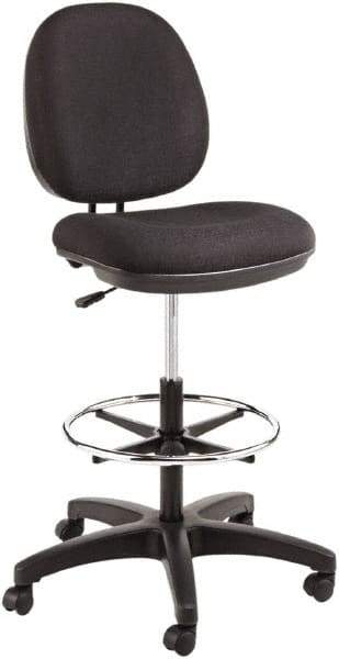 ALERA - 16-3/4 to 18" High Drafting Chair/Stool - 19" Wide x 17" Deep, 100% Acrylic Seat, Black - Eagle Tool & Supply