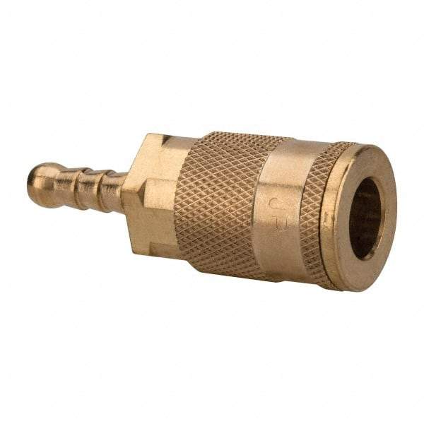 Value Collection - Hose Barb Tru-Flate Automotive Pneumatic Hose Coupler - Brass, 1/4" Body Diam, 1/4" Hose ID - Eagle Tool & Supply