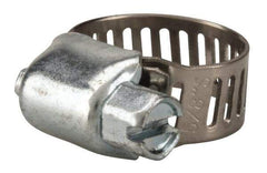 Value Collection - SAE Size 4, 1/4 to 5/8" Diam, Stainless Steel/Carbon Steel Worm Drive Clamp - 5/16" Wide, Material Grade 201 - Eagle Tool & Supply