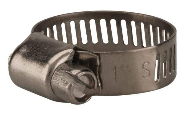 Value Collection - SAE Size 8, 3/8 to 1" Diam, Stainless Steel Worm Drive Clamp - 5/16" Wide, Material Grade 201 - Eagle Tool & Supply