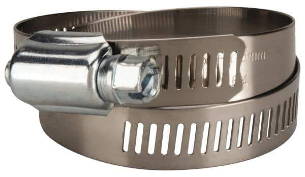 Value Collection - SAE Size 64, 2-1/2 to 4-1/2" Diam, Stainless Steel/Carbon Steel Worm Drive Clamp - 1/2" Wide, Material Grade 201 - Eagle Tool & Supply