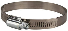 Value Collection - SAE Size 56, 3 to 4" Diam, Stainless Steel/Carbon Steel Worm Drive Clamp - 1/2" Wide, Material Grade 201 - Eagle Tool & Supply