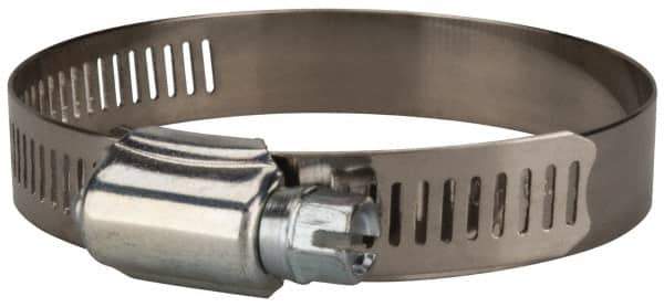 Value Collection - SAE Size 40, 2 to 3" Diam, Stainless Steel/Carbon Steel Worm Drive Clamp - 1/2" Wide, Material Grade 201 - Eagle Tool & Supply