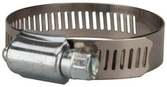 Value Collection - SAE Size 28, 1-1/4 to 2-1/4" Diam, Stainless Steel/Carbon Steel Worm Drive Clamp - 1/2" Wide, Material Grade 201 - Eagle Tool & Supply