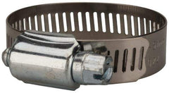 Value Collection - SAE Size 24, 1 to 2" Diam, Stainless Steel/Carbon Steel Worm Drive Clamp - 1/2" Wide, Material Grade 201 - Eagle Tool & Supply