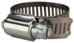 Value Collection - SAE Size 16, 11/16 to 1-1/2" Diam, Stainless Steel/Carbon Steel Worm Drive Clamp - 1/2" Wide, Material Grade 201 - Eagle Tool & Supply