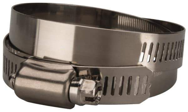 Value Collection - SAE Size 72, 3 to 5" Diam, Stainless Steel Worm Drive Clamp - 1/2" Wide, Material Grade 201 - Eagle Tool & Supply