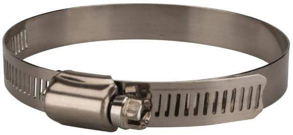 Value Collection - SAE Size 52, 2-3/4 to 3-3/4" Diam, Stainless Steel Worm Drive Clamp - 1/2" Wide, Material Grade 201 - Eagle Tool & Supply